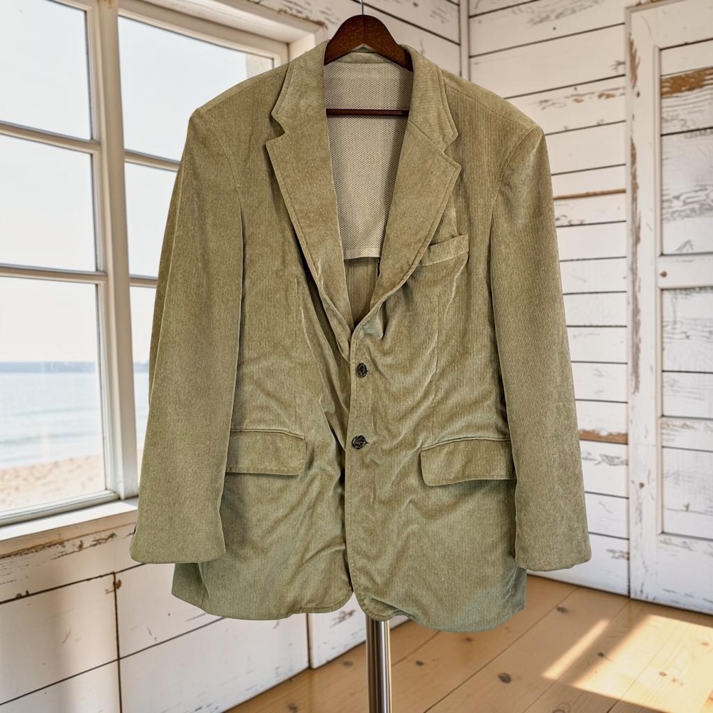 Vintage Corduroy Blazer 42S Tan Mesh Pockets British Country Outdoor Heritage